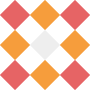 Nine multi-colored diamonds laid out in three rows and three columns